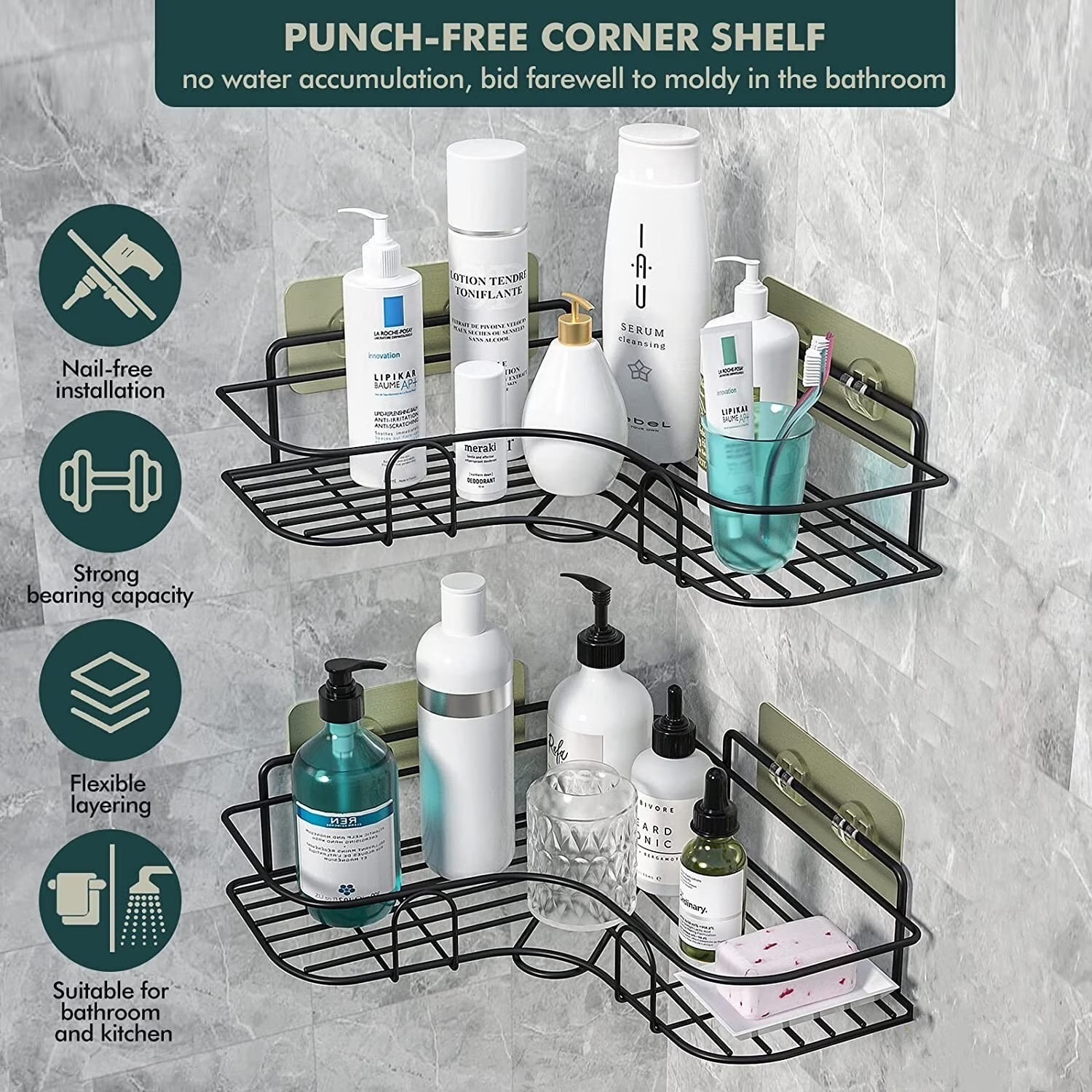 Stainless Steel Bathroom Corner Shelf