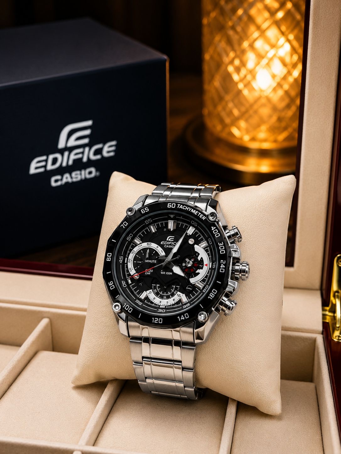 Edifice 3 meter date machine Men’s High Quality Silver Watch