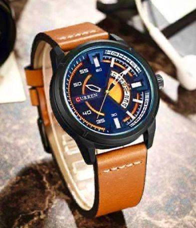 CURREN DATE LEATHER STRAP WATCHES FOR MEN